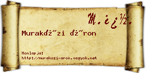 Muraközi Áron névjegykártya